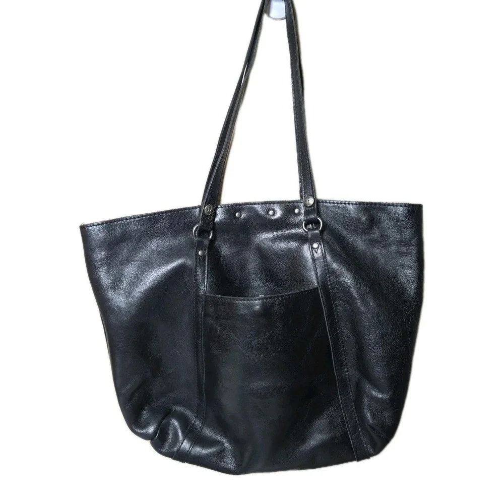 Patricia Nash  Benvenuto Black Leather Purse XL Tote Bag Studded
